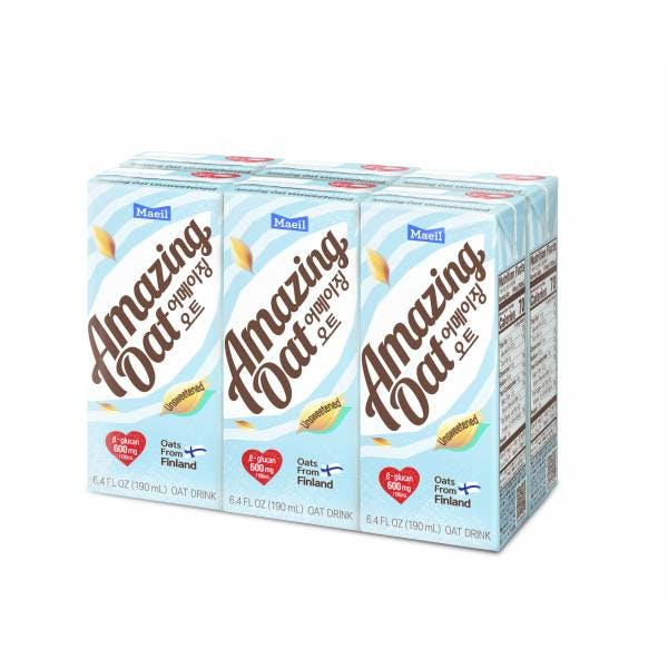 韩国 Maeil Amazing Oat Milk 6.4 fl.oz(190ml) 6Packs Vegan 无添加 无糖 纯素 燕麦奶 6盒装